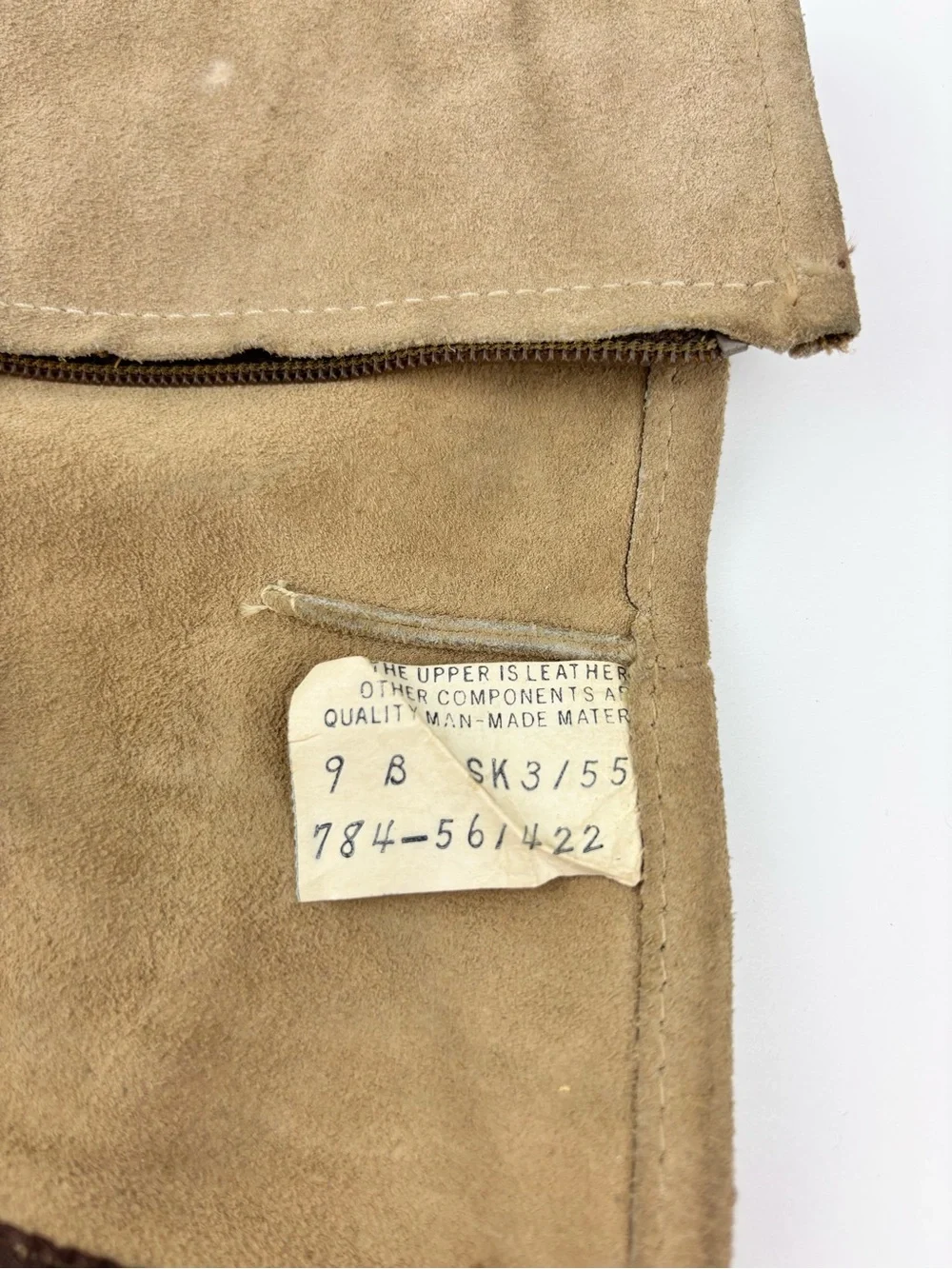 Vintage 60s 70s Tan Tall Suede Leather Block Heel Knee High Boots 9